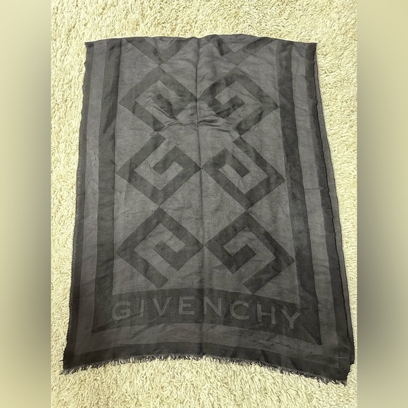 Givenchy Charcoal Black Woven Monogram Silk-Blend Scarf - Picture 5 of 7